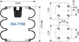 Suspension - Convoluted Air Spring 354-7798 1003587798C 1613 313D 3B14356