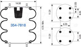 Suspension - Convoluted Air Spring 354-7818 1003587818C 1014 313C 3B14359