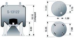 Air Spring - Rolling Lobe S-13122 9264 C13122 C-13122