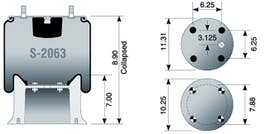Air Spring - Rolling Lobe S-2063 9158 B2063 B-2063