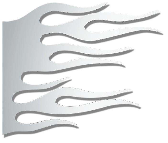 Freightliner FL - CLASSIC FRONT SIDE OF HOOD TRIM W/ FLAMES PR
