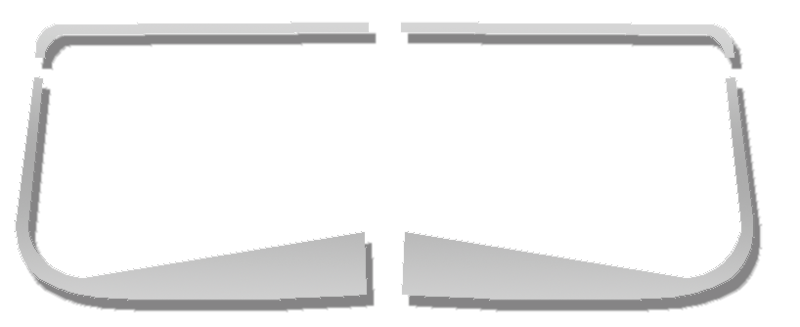 Kenworth KW WINDSHIELD TRIM - 5 PC - W900 CURVED WINDOW - LARGE