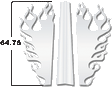 Peterbilt PB 389 CENTER HOOD TRIM 3PC FLAME (VP100121, VP100124)