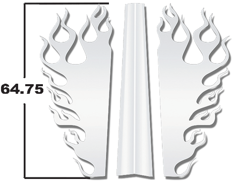 Peterbilt PB 389 CENTER HOOD TRIM 3PC FLAME (VP100121, VP100124)