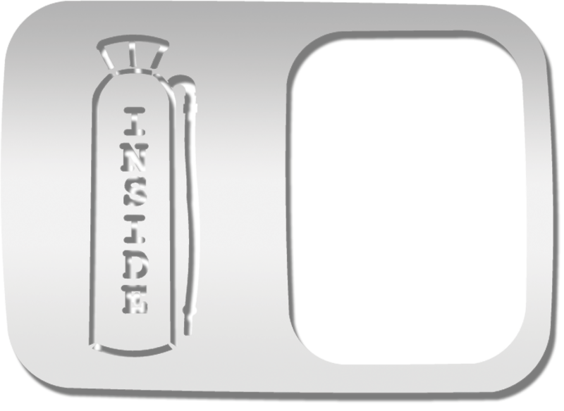 Peterbilt PB SLEEPER STORAGE DOOR HANDLE TRIM W/FIRE EXT. - 379,389,579 - 2005 & NEWER