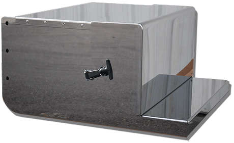 Peterbilt PB - 379,388, 389 REAR TOOL BOX - STAINLESS W/TIE DOWNS - MOLDED LID