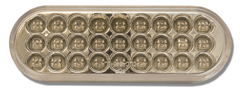 6" OVAL BACKUP / WHITE - 27 DIODES CLEAR LED