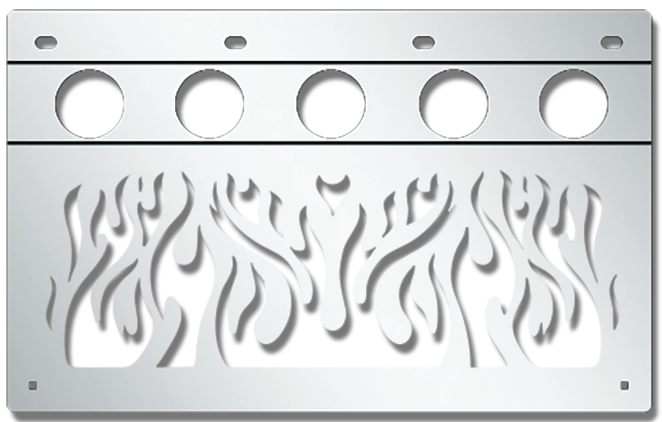 ANTI-SAIL LITE BOX - NO/LIGHTS - 2" RD HOLES - FLAMES - 15" X 24" - PR