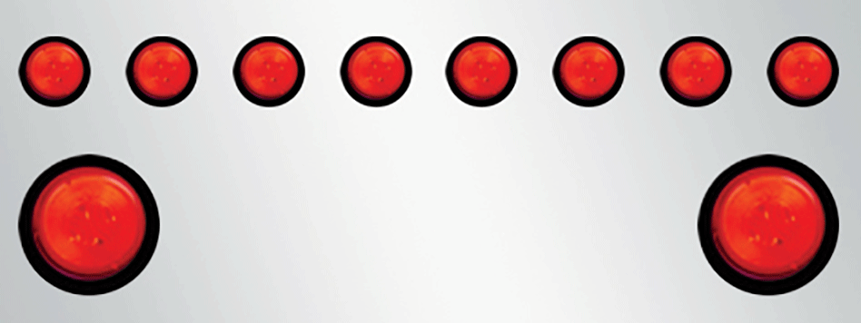 REAR FRAME FILLER - 2 - 4" RD / 8 - 2" RD - LEDS